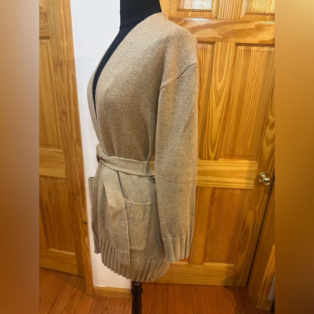 LOFT Women's Tan Belted Cardigan Size Small in excellent condition - Picture 7 of 15